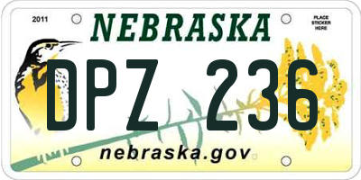 NE license plate DPZ236