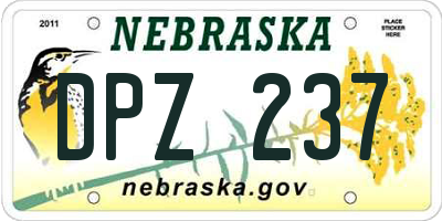 NE license plate DPZ237