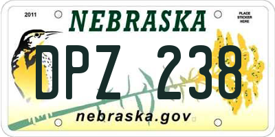 NE license plate DPZ238