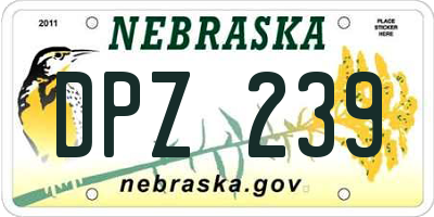 NE license plate DPZ239