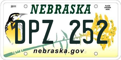 NE license plate DPZ252