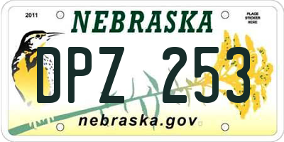 NE license plate DPZ253
