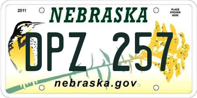 NE license plate DPZ257