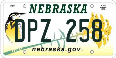 NE license plate DPZ258