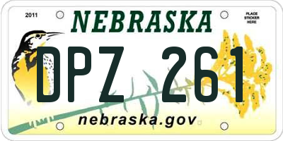NE license plate DPZ261