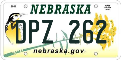 NE license plate DPZ262