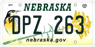 NE license plate DPZ263