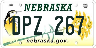 NE license plate DPZ267