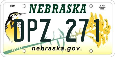 NE license plate DPZ271