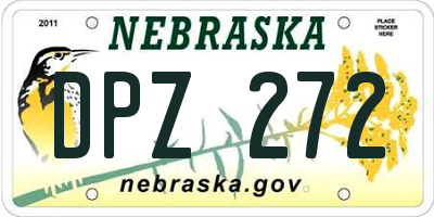 NE license plate DPZ272