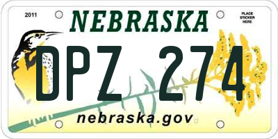 NE license plate DPZ274