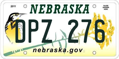 NE license plate DPZ276