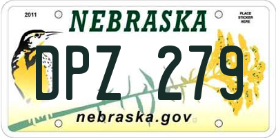 NE license plate DPZ279