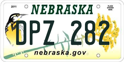 NE license plate DPZ282