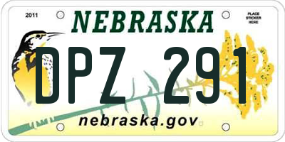 NE license plate DPZ291