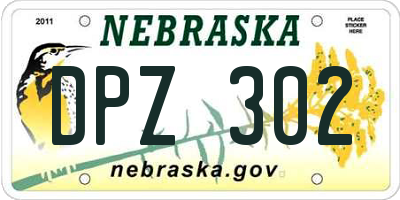 NE license plate DPZ302