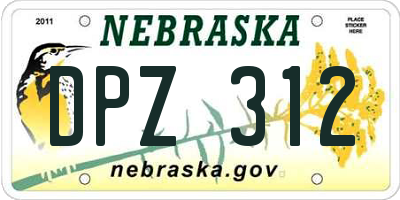 NE license plate DPZ312