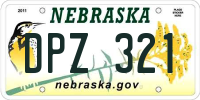 NE license plate DPZ321