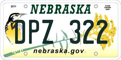 NE license plate DPZ322