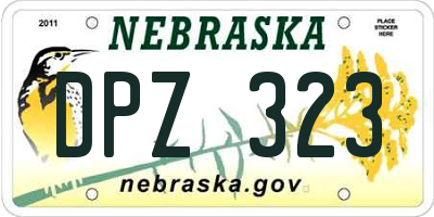 NE license plate DPZ323