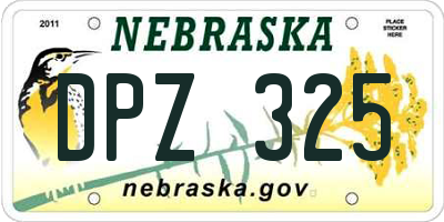 NE license plate DPZ325