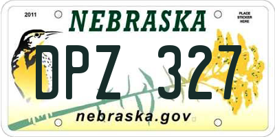 NE license plate DPZ327