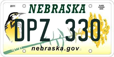 NE license plate DPZ330