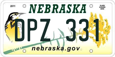 NE license plate DPZ331