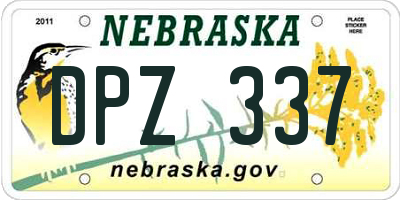 NE license plate DPZ337