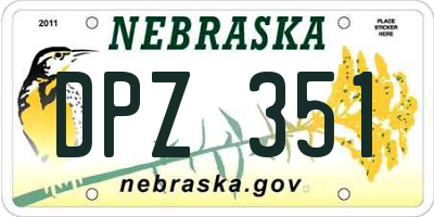 NE license plate DPZ351