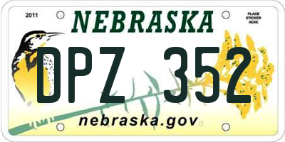 NE license plate DPZ352
