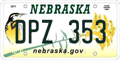 NE license plate DPZ353
