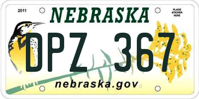 NE license plate DPZ367