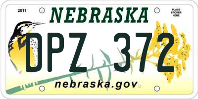 NE license plate DPZ372