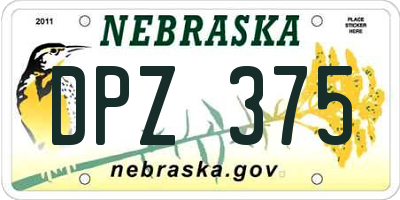 NE license plate DPZ375