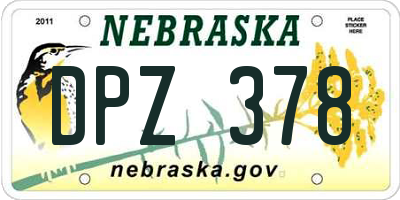 NE license plate DPZ378