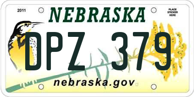 NE license plate DPZ379