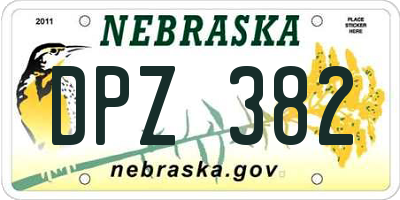 NE license plate DPZ382