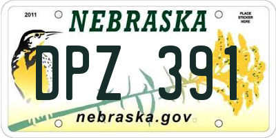 NE license plate DPZ391