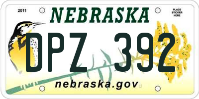NE license plate DPZ392