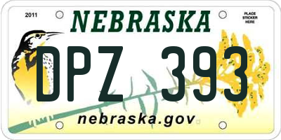 NE license plate DPZ393