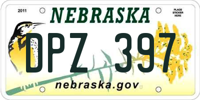 NE license plate DPZ397