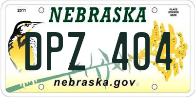NE license plate DPZ404