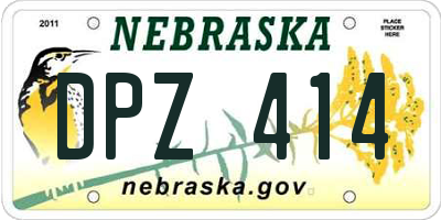 NE license plate DPZ414