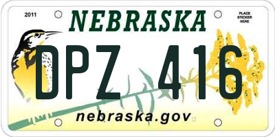 NE license plate DPZ416