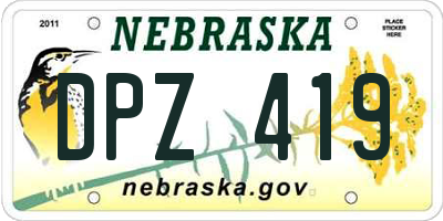 NE license plate DPZ419