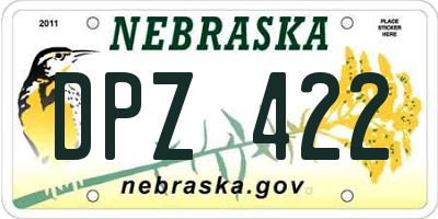 NE license plate DPZ422