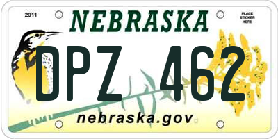 NE license plate DPZ462