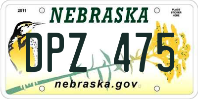 NE license plate DPZ475