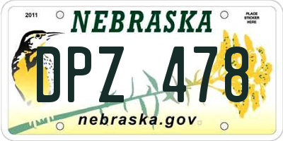 NE license plate DPZ478